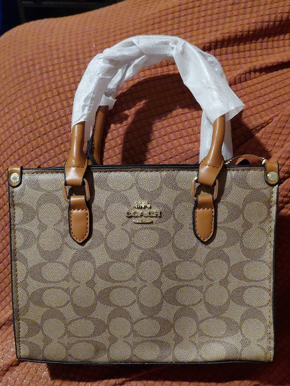 Coach Brown/Tan Signature Mini Satchel